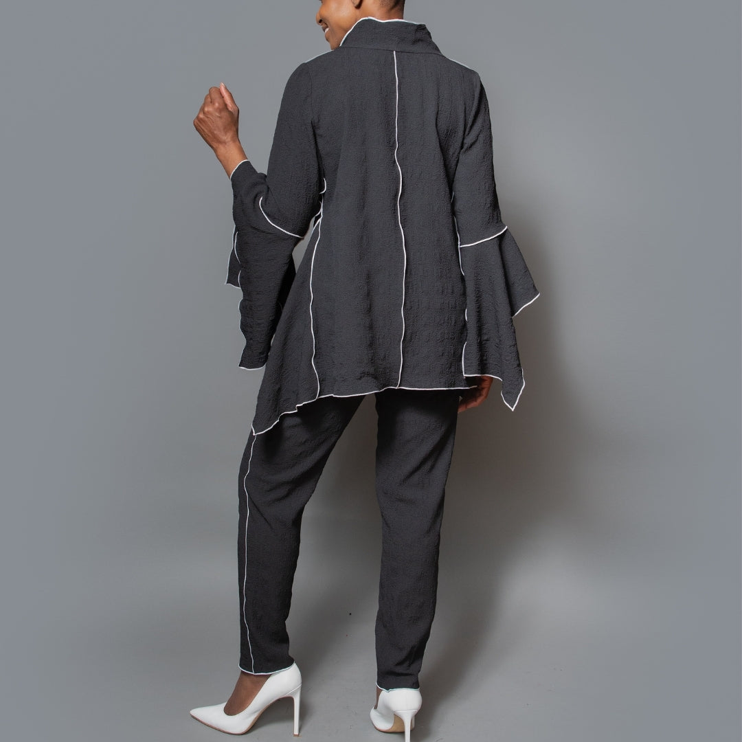 Band collar asymmetric top