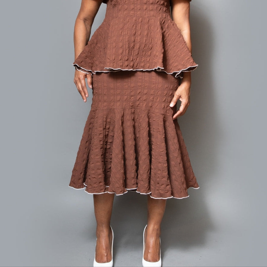 Peplum overlock skirt