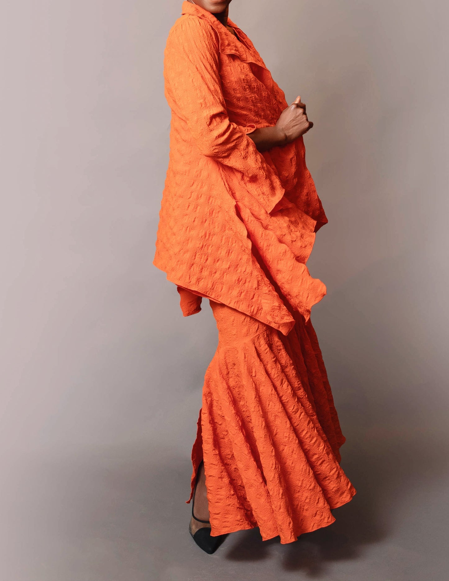 Drape side jacket