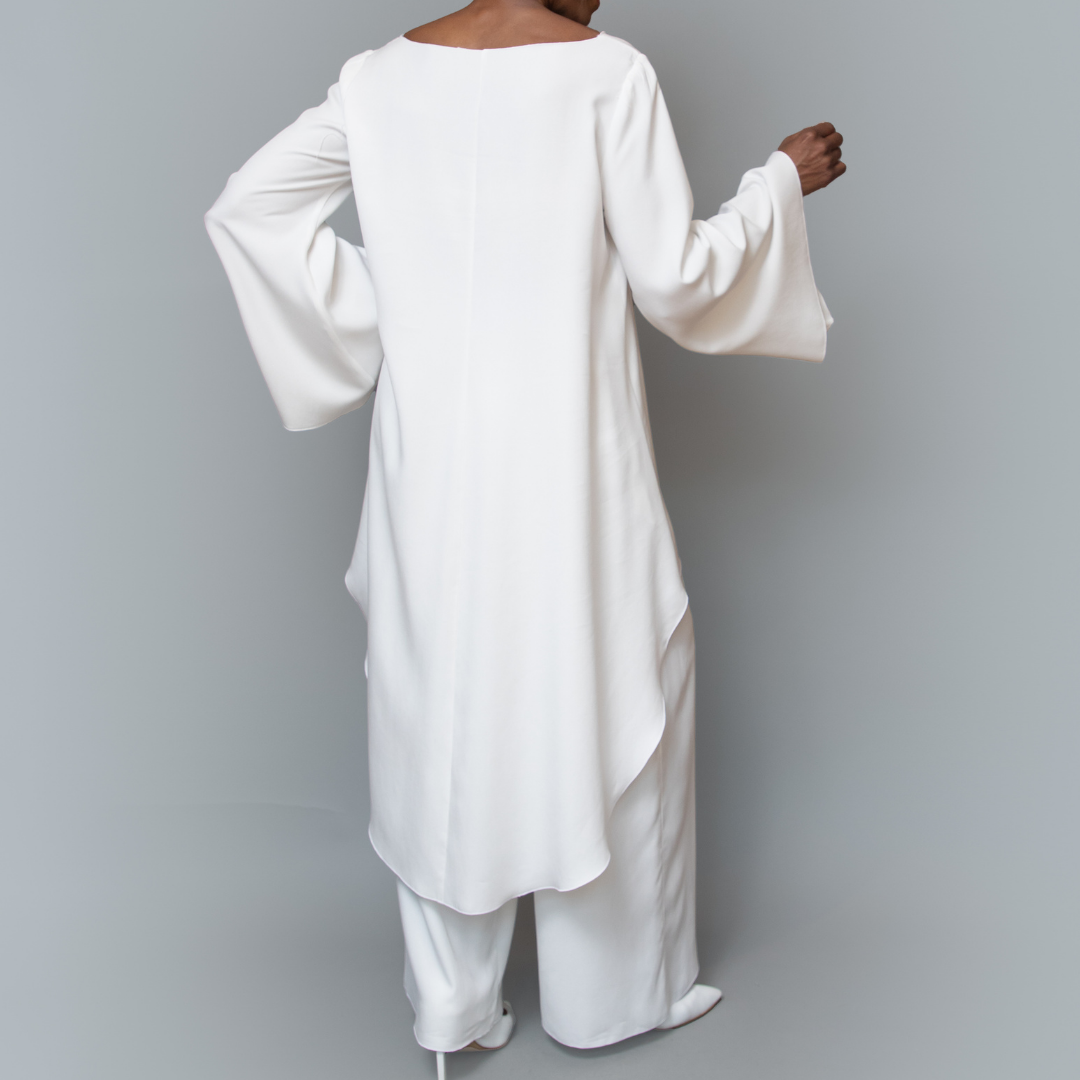 High-low bell sleeve top