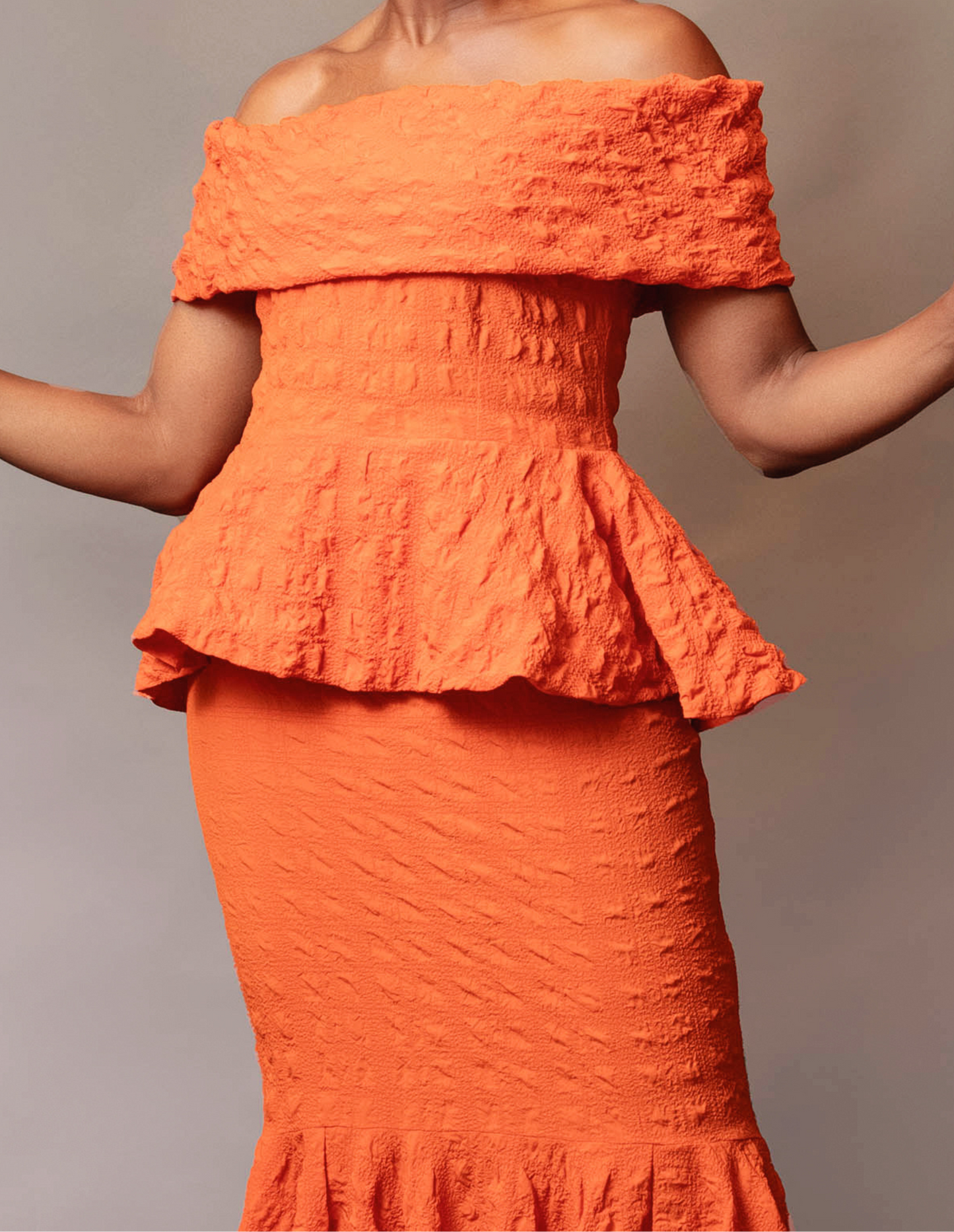 Band shoulder peplum top
