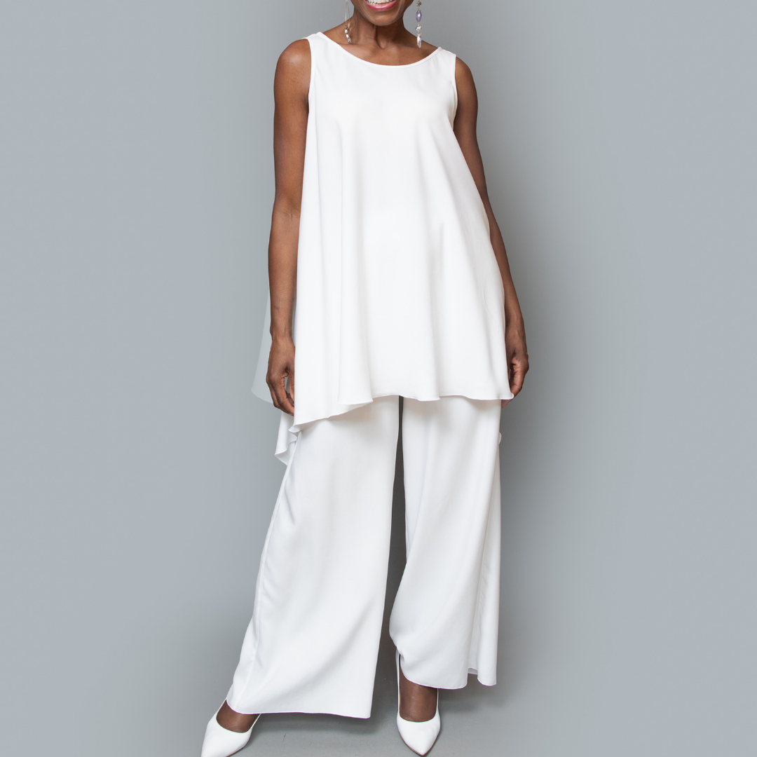 Sleeveless asymmetric top