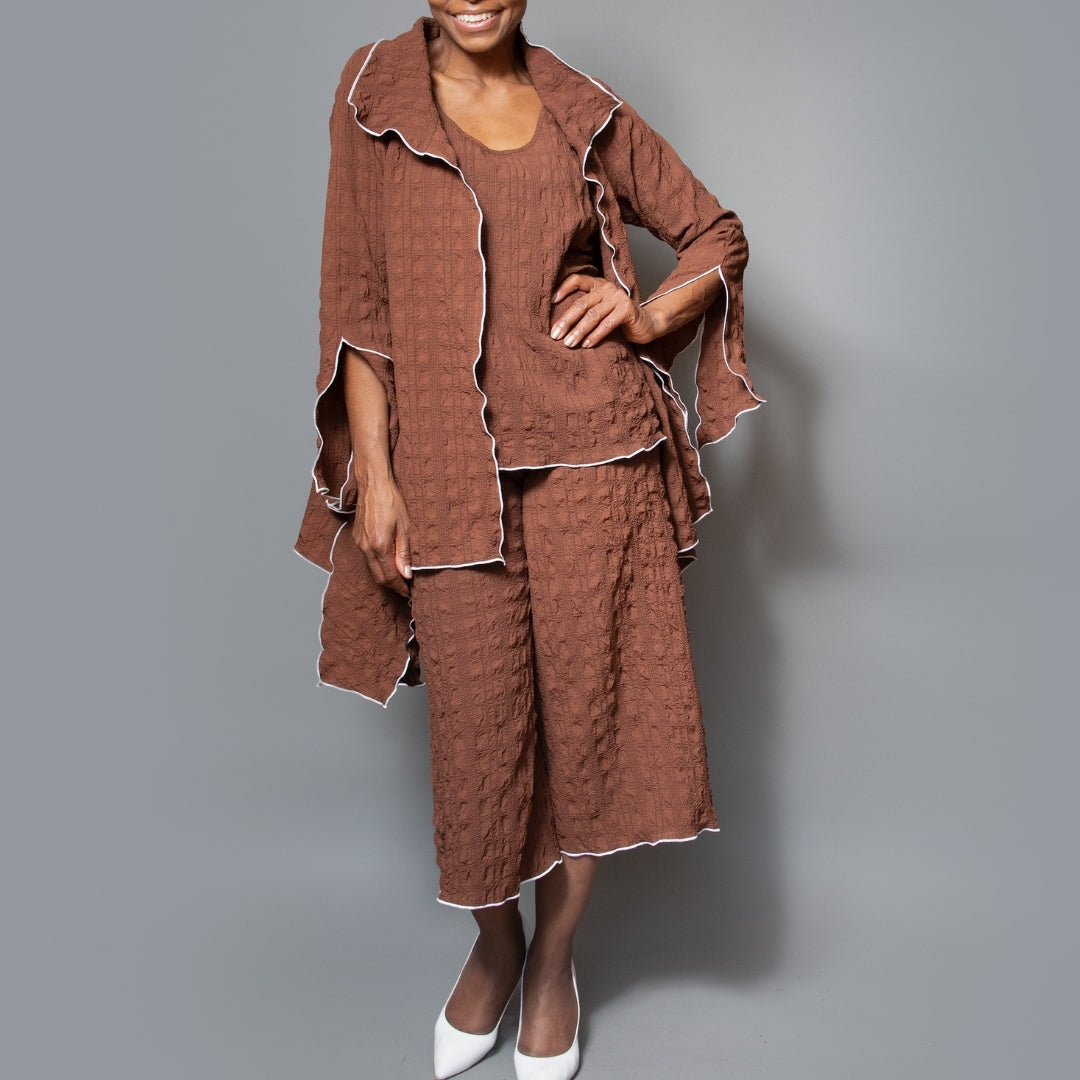 Drape side overlock jacket