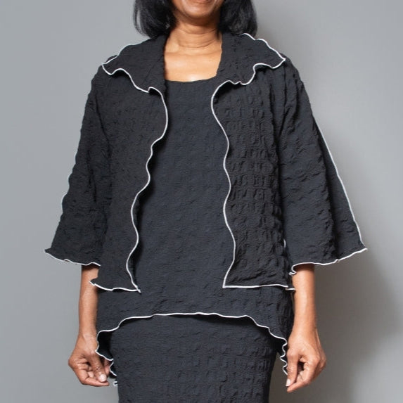 Cropped overlock sleeve detail jacket