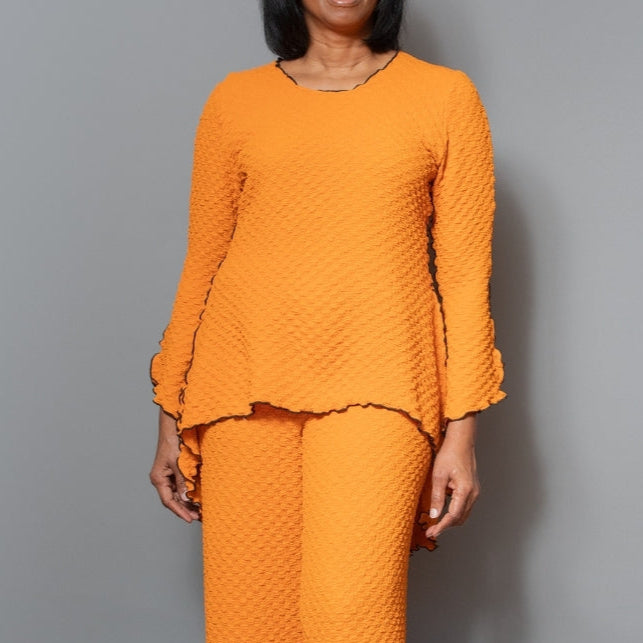 High-low textured top
