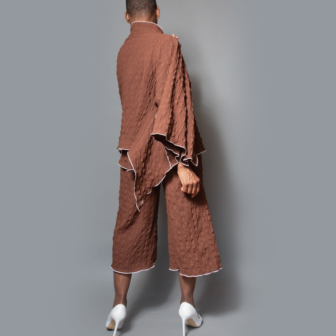 Drape side overlock jacket