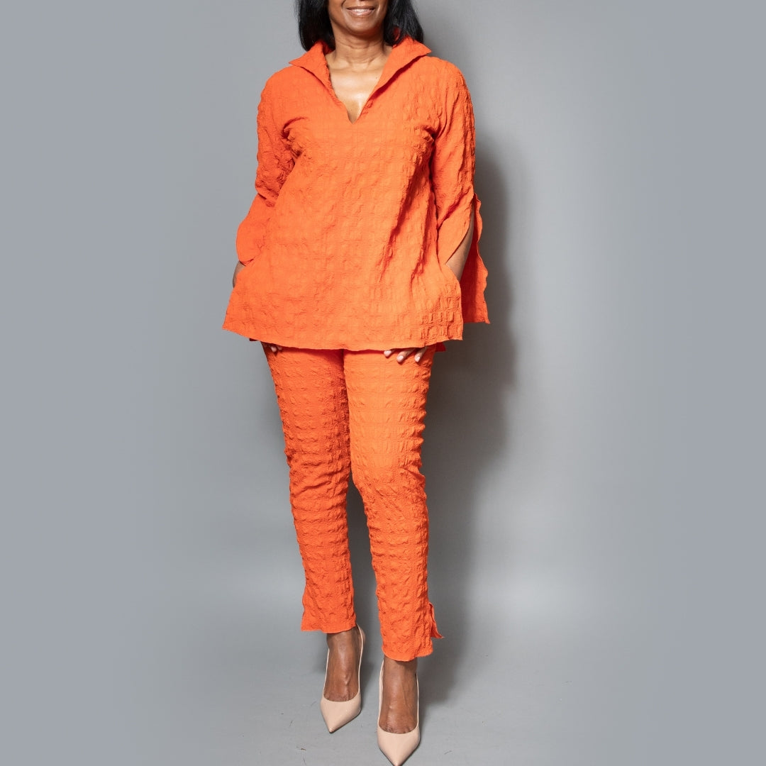 V-neck slit sleeve top