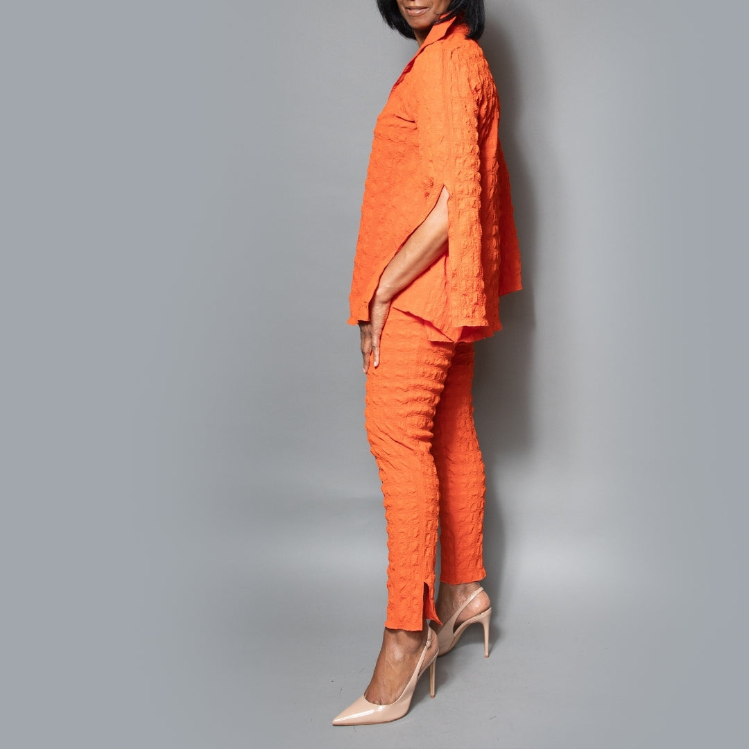 V-neck slit sleeve top