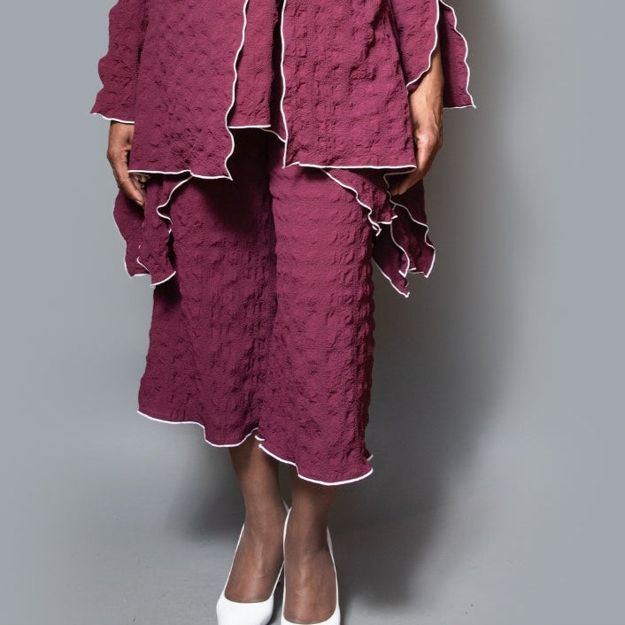 Drape side overlock jacket