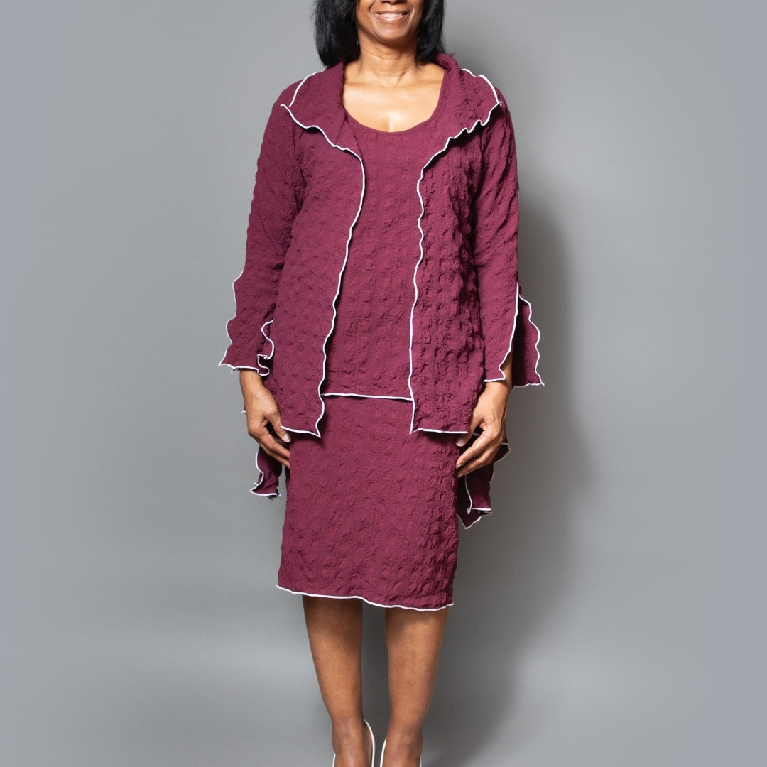 Drape side overlock jacket