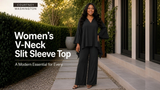 Women's V-Neck Slit Sleeve Top: A Modern Essential for Every Wardrobe