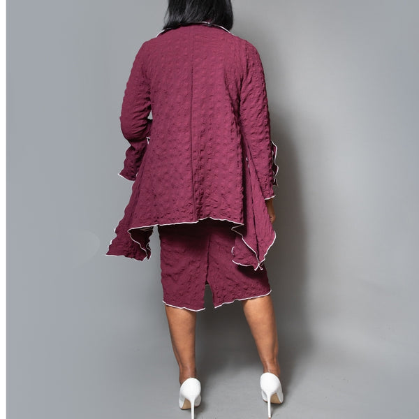 Overlock slit back skirt