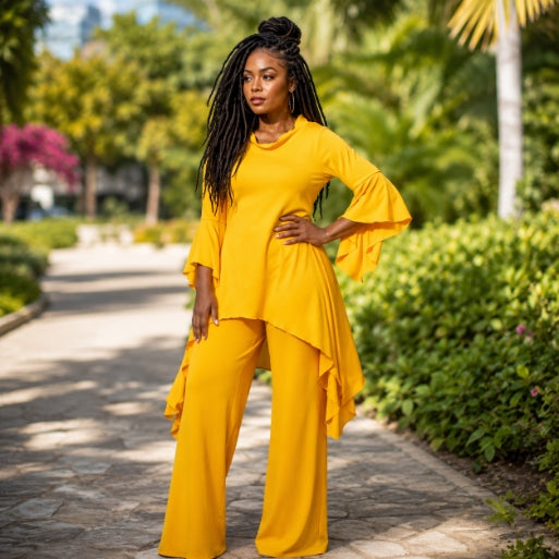Pull on Dramatic cotton knit pant