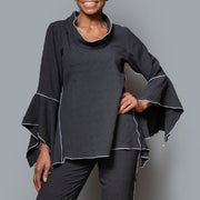 Band collar asymmetric top