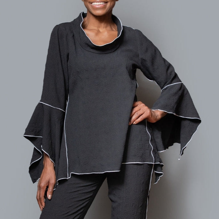 Band collar asymmetric top