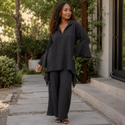 V-neck slit sleeve top