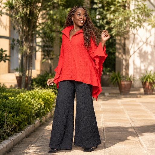 V-neck slit sleeve top