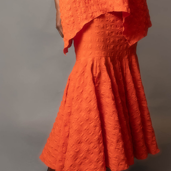 Long peplum skirt