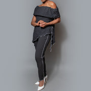 Overlock detail slim pant