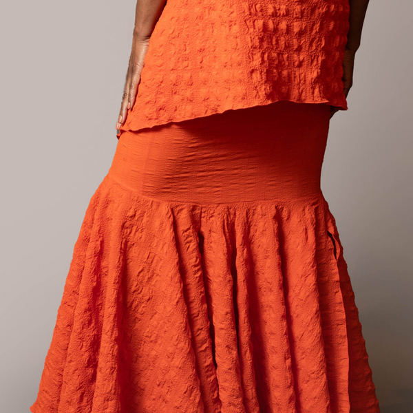 Long peplum skirt