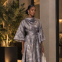 Waist cut long single layered dress