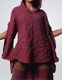 Mini hood slit sleeve asymmetric top
