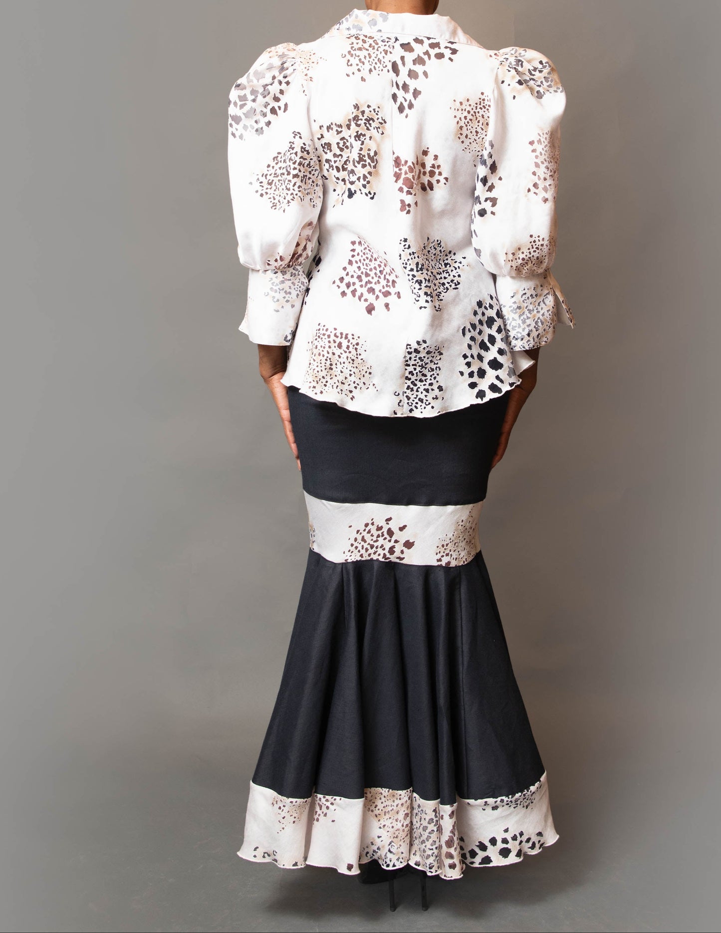 Contrast peplum skirt