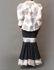 Contrast peplum skirt