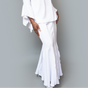 Gore white on white overlocks knit skirt long