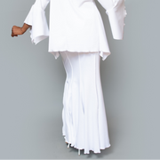 Gore white on white overlocks knit skirt long