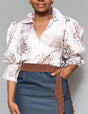 Slit neck puff sleeve bias cut top