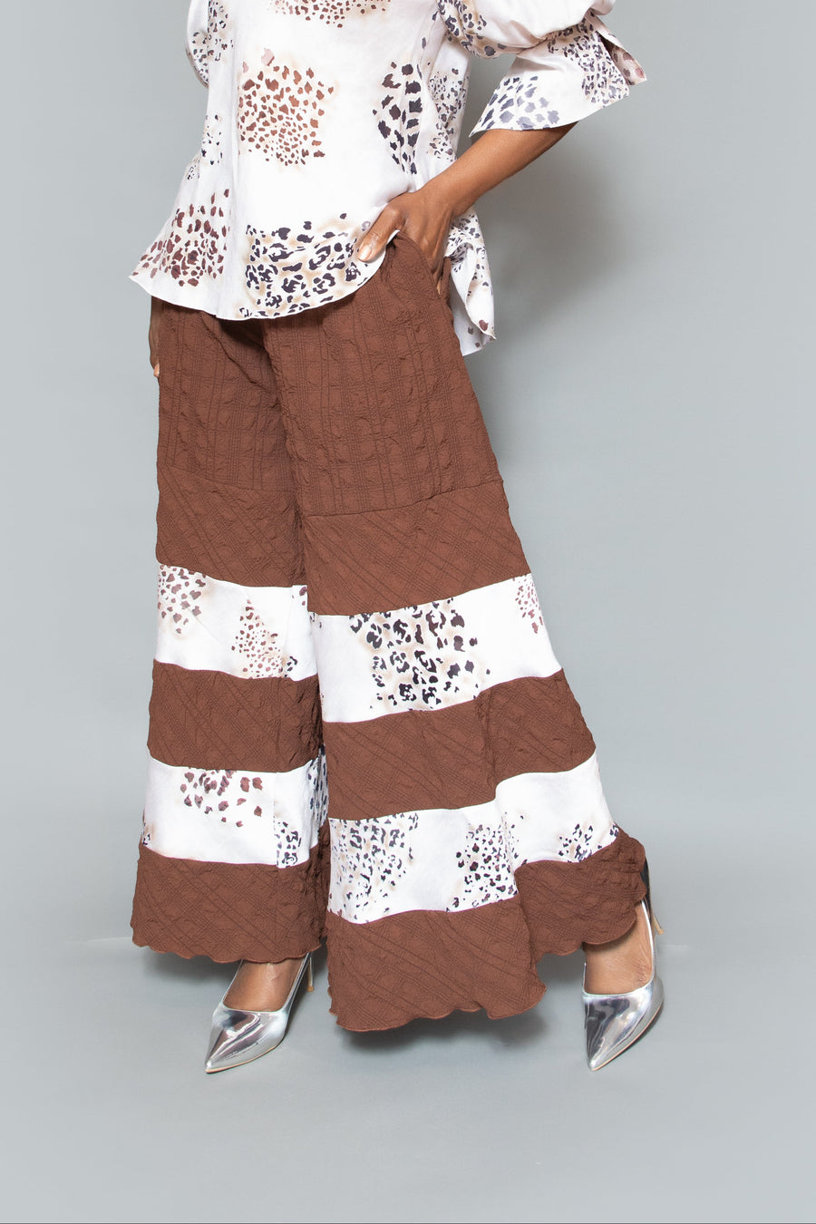 Brown + Animal layered pants