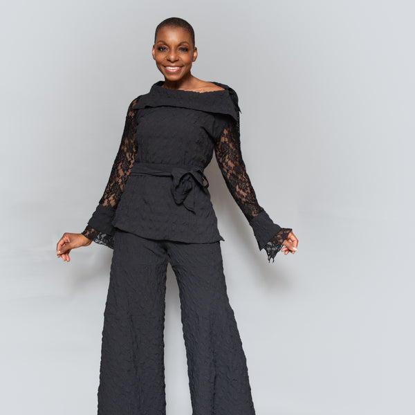 Layered wide leg pants