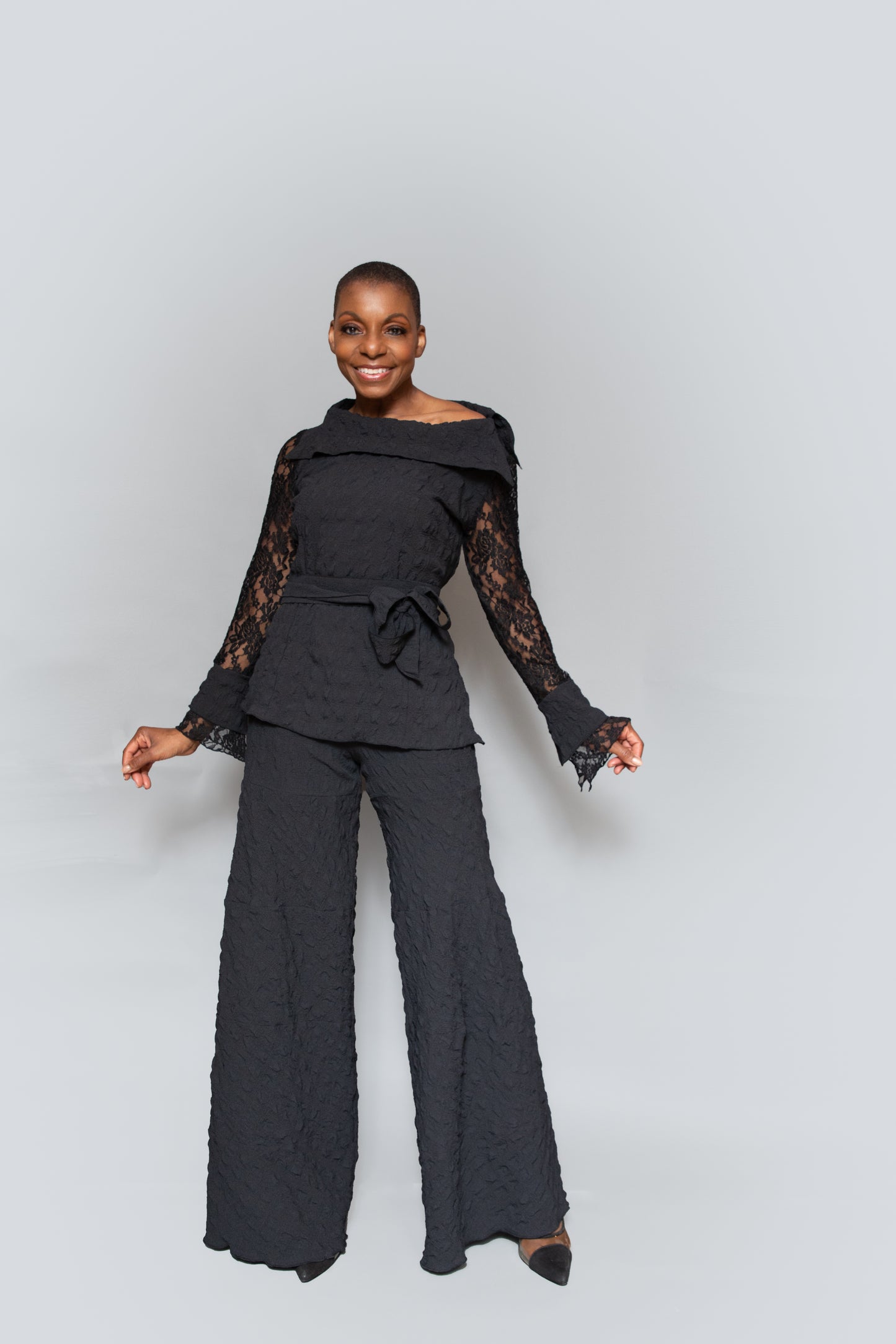 Layered wide leg pants