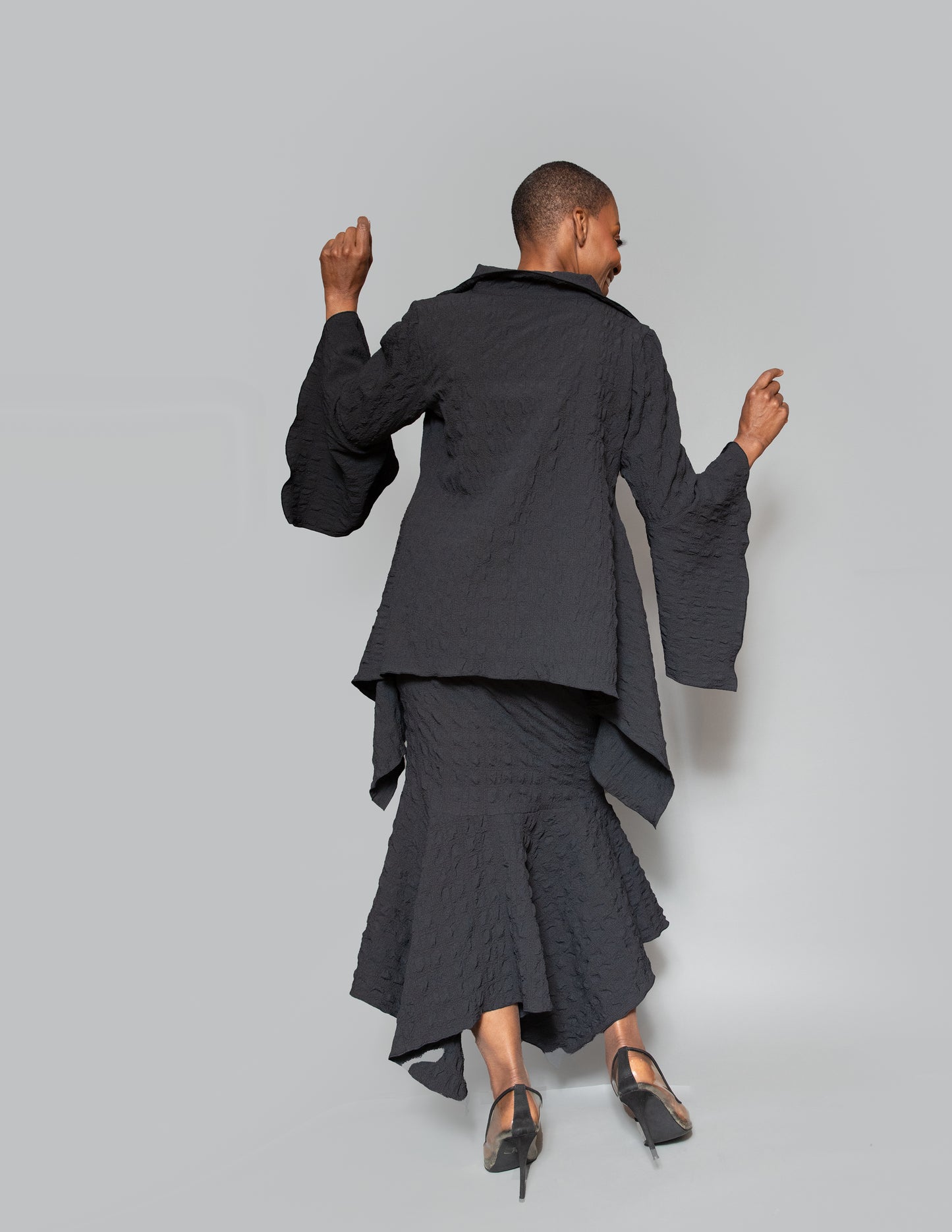 Slit neck asymmetrical tunic
