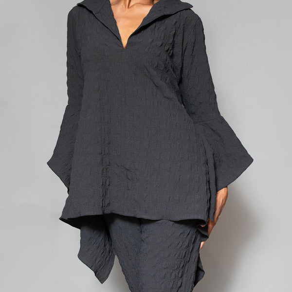 V-neck slit sleeve top