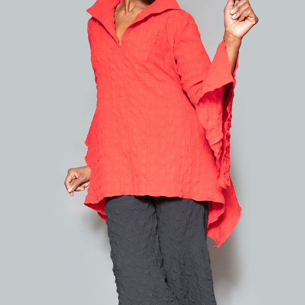 V-neck slit sleeve top