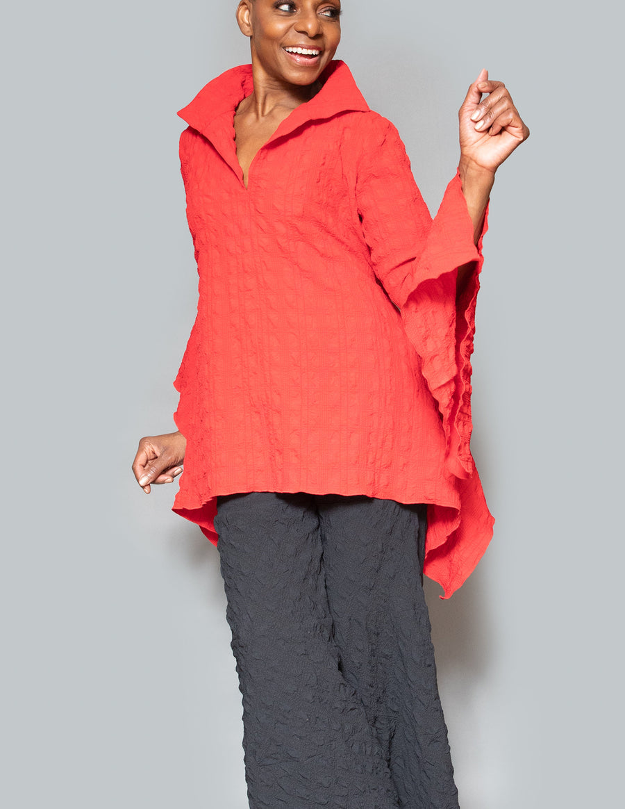 V-neck slit sleeve top