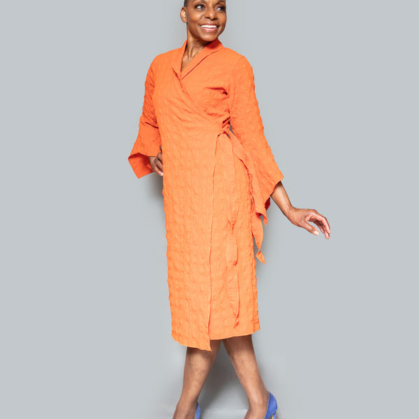 Wrap midi dress