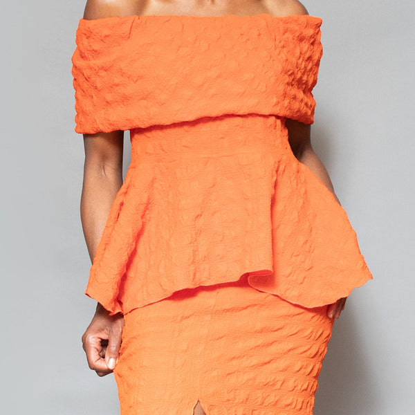 Band shoulder asymm peplum top