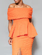 Band shoulder asymm peplum top