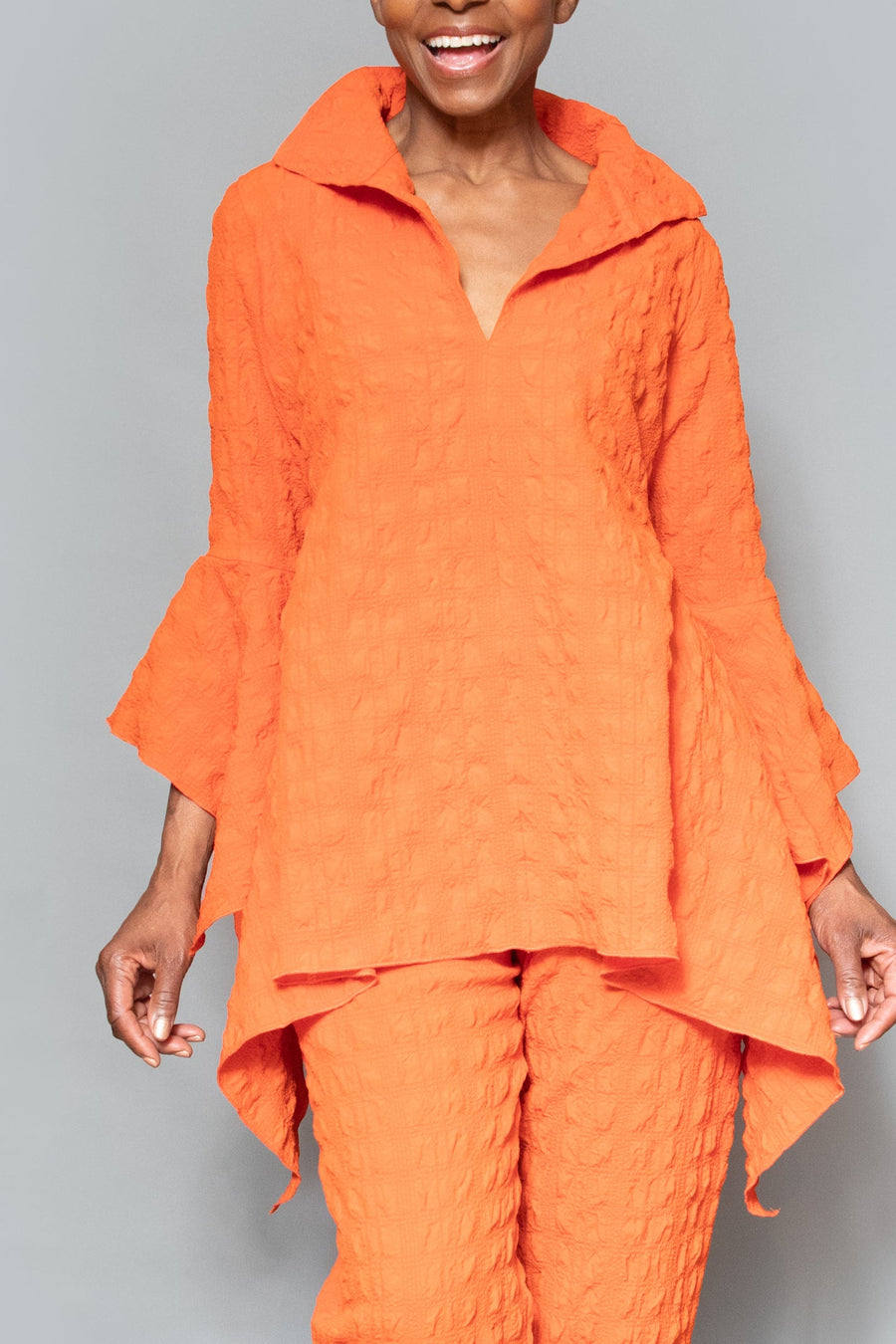 V-neck slit sleeve top