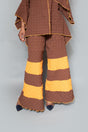 Brown mango layered wide leg pants