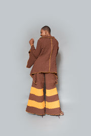 Brown mango layered wide leg pants