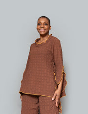 Slit sleeve overlock details tunic