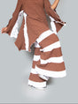 Color block brown white pants