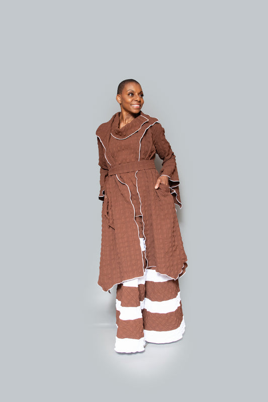 Long slit overlock details jacket