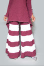 Color block brown bordeaux pants