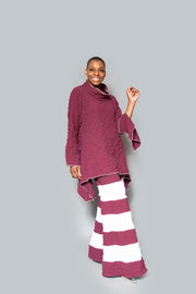 Color block brown bordeaux pants