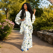 Print knit pants set